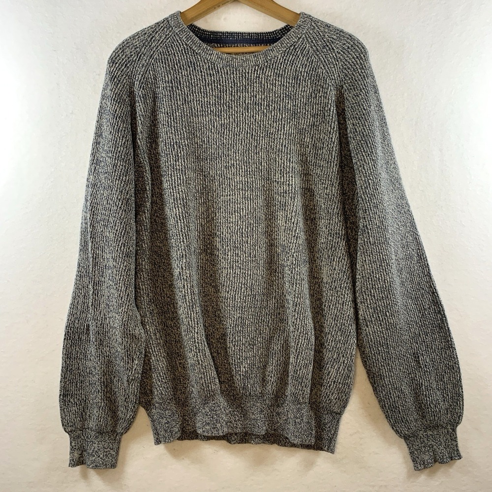 Mens Marled Cotton Ribbed Knit Crew Neck Sweater XL Outdoors Rugged Heritage